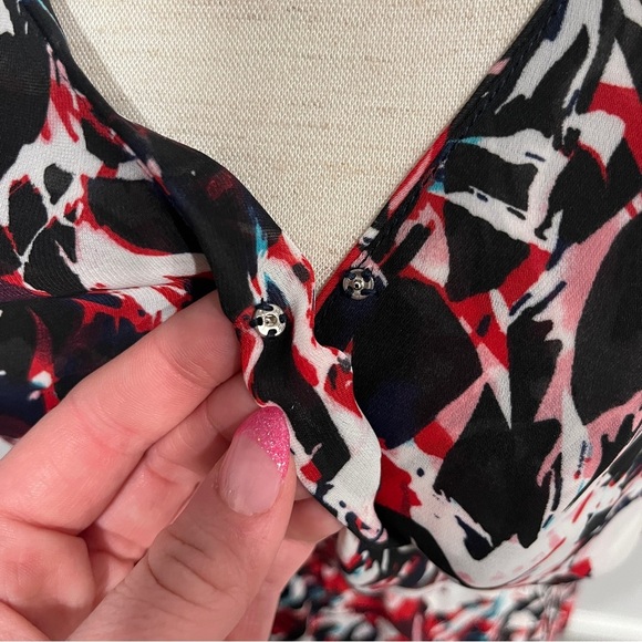 Parker Multicolor V-Neck Women's Jumper Medium‎ - Picture 3 of 6